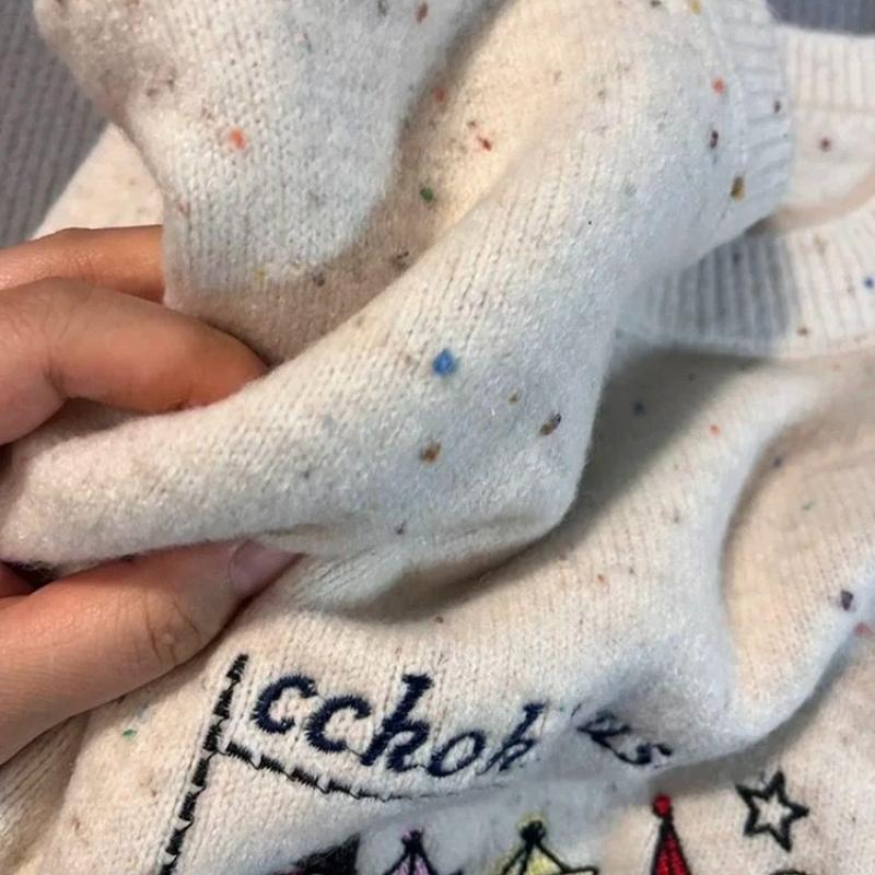 Женский вязаный свитер с рисунком жаккарда в стиле ретро, с круглым вырезом, осенний повседневный универсальный топ в стиле преппи