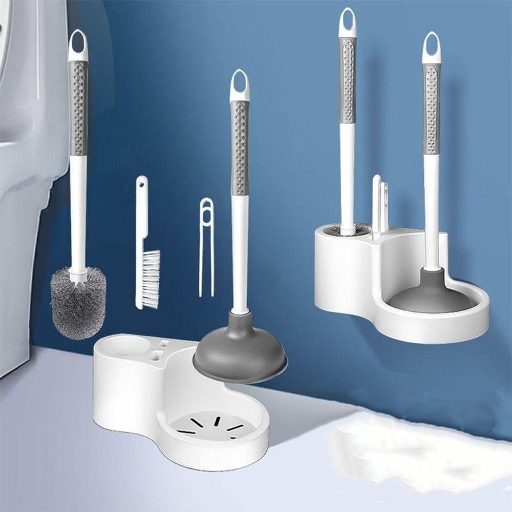 Long Handle Toilet Plunger Wall Mounted Toilet Bowl Brush Toilet Brush Holder  Toilet Washing