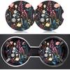 2 Pack Car Cup Holder Coasters, 2.63 Inch Anti Slip Ceramic Absorbent Coaster with Cork Base and Finger Notch, Cute Car Accessories Interior for