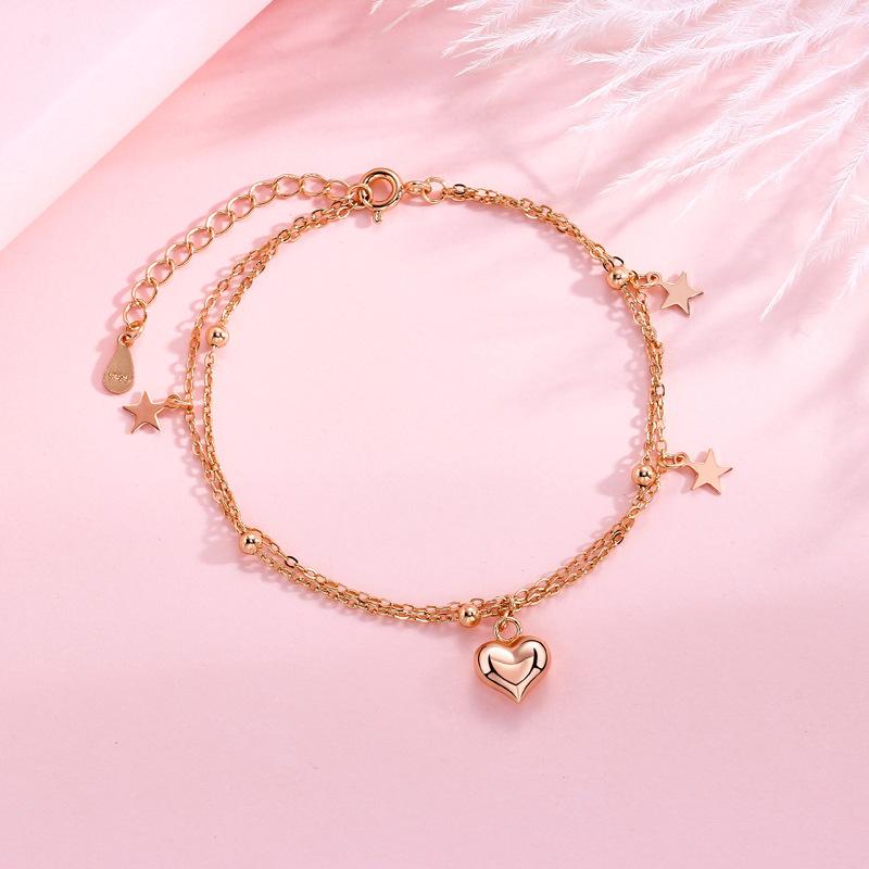 

Браслет Любви Двухслойный Корейская Версия Темперамент Звезда Нишевый Дизайн Чувство Звезда Луна Девушка Инс Ювелирные Изделия