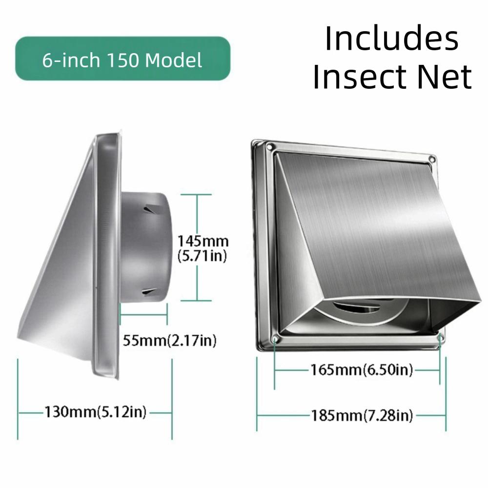 Durable Dryer Vent Cover Non-Return Flap Extractor Wall Vent Ventilation Outlet Ventilation System