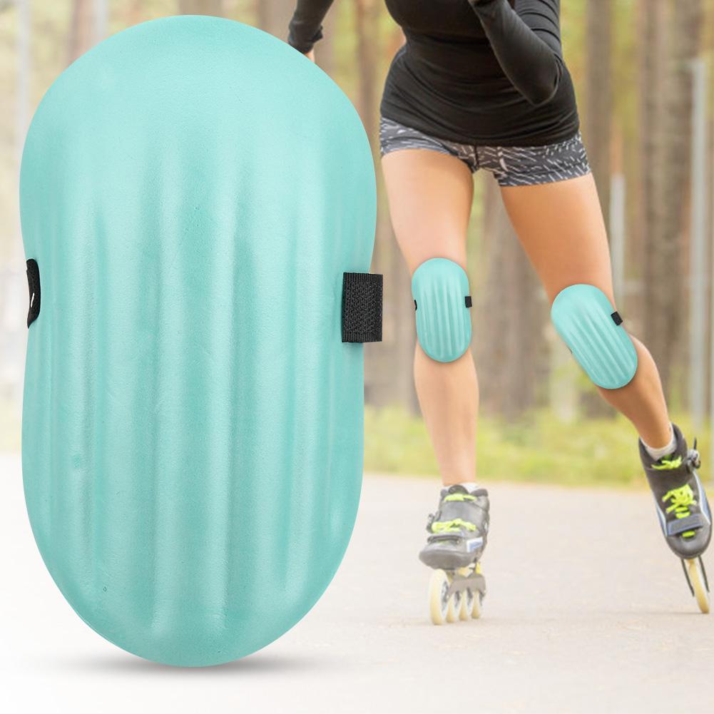 2Pcs EVA Foam Padding Knee Pads Leg Protector with Adjustable Hook Band for Fitness Yoga Roller Skating