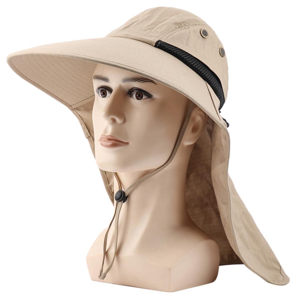 Outdoor Sun Hat for Men with 50+ UPF Protection Wide Brim Fishing Hat with Neck Flap