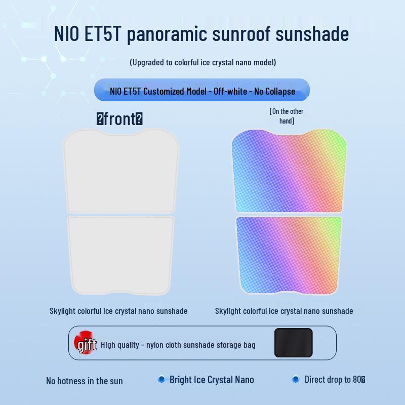 Eiskristall-Sonnendach für 2023 NIO ET5T: Wärmedämmung, Sonnenschutz, Privatsphäre und Lichtblockierung.