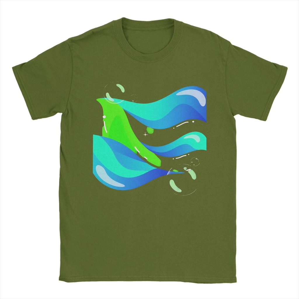Aurora Wave Digital Flow Frutiger Aero Men T Shirts Novelty Tees Short Sleeve Round Collar TShirts Cotton Plus Size Clothing