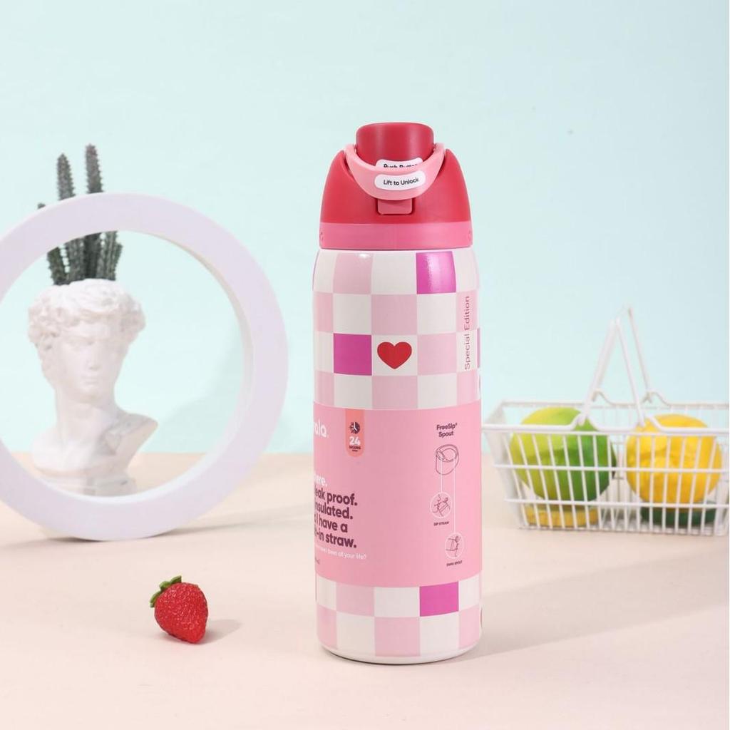 Owala Isolierte Edelstahl Sportwasserflasche - Kreativ, Modisch, Tragbarer Obstbecher