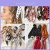 Laço de Cabelo Floral Elegante Scrunchie Lenço Com Elástico Boho Para Cabelo E Laços de Fita