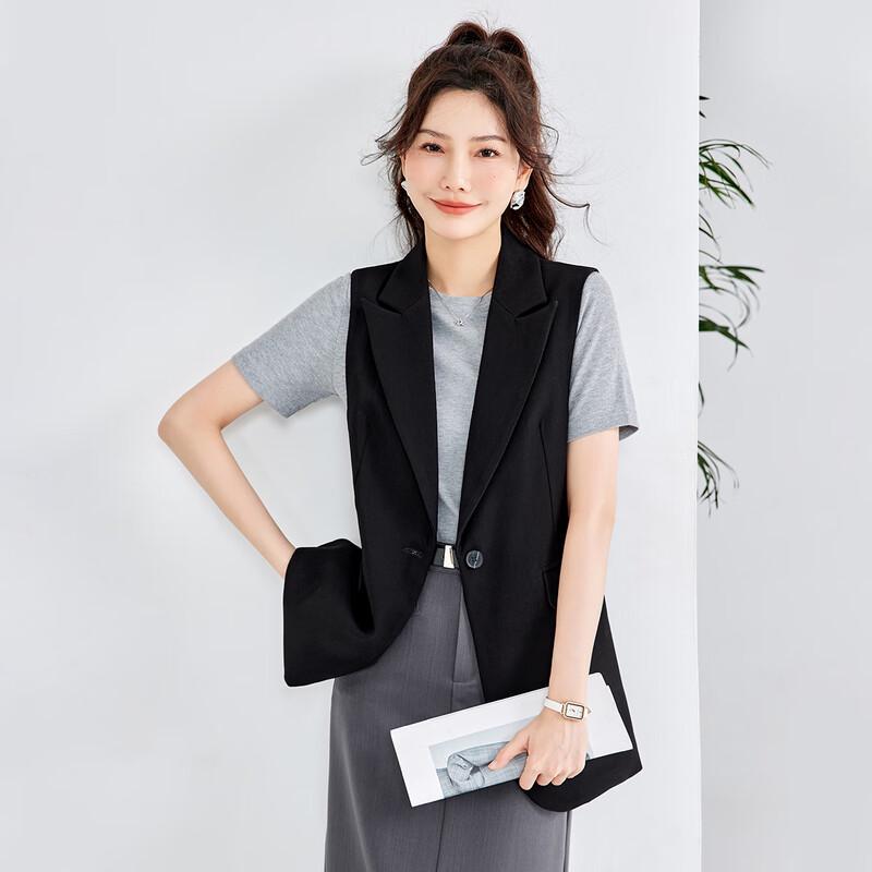 

TERRE BLEUE Women s One-Button Loose Sleeveless Vest L