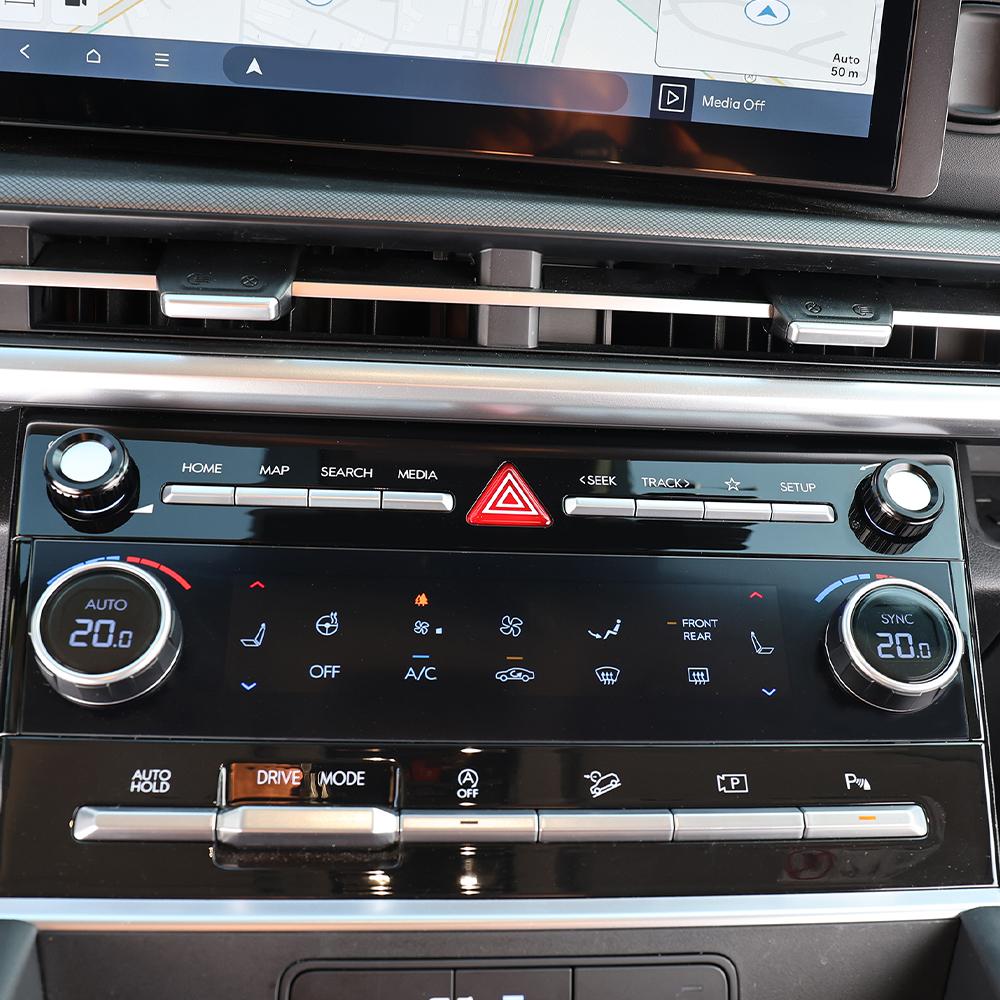 For Hyundai Santa Fe MX5 2024 2025 2pcs Aluminum Car Dashboard Table Central Audio Volume Control Knob Ring Cover