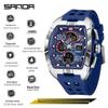 SANDA Trendy Student Men's Dual Display Electronic Watch with Snooze Alarm
