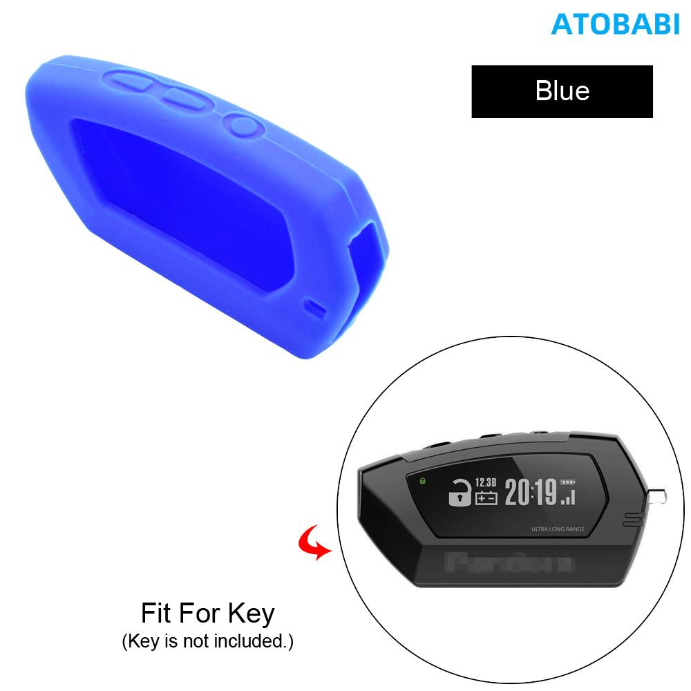 

Силиконовый чехол для ключей для Pandora DX-90 D010 DX 90 91 6X 9X 90B 90BT 90L 42 Moto двусторонняя автомобильная сигнализация с ЖК-дисплеем и дистанционным брелоком защитная крышка синий