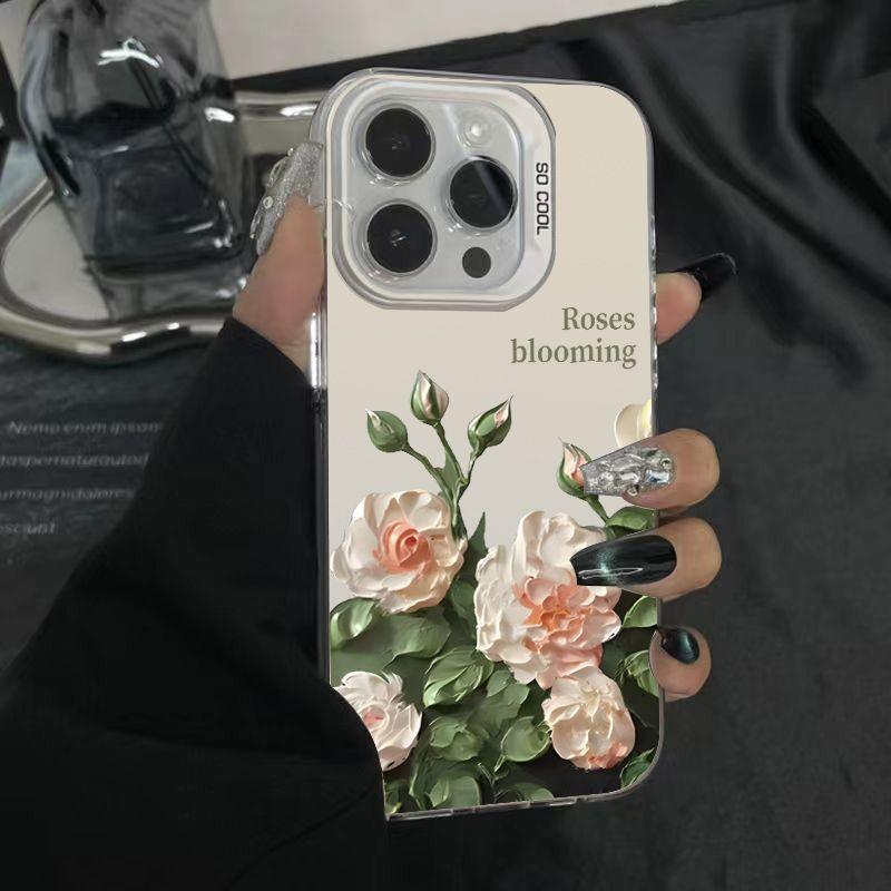 Beautiful flowers and grass Phone case iPhone 15 Pro Max 11 12 13 16 14 Plus Silicone Shockproof Case Lens protector shell