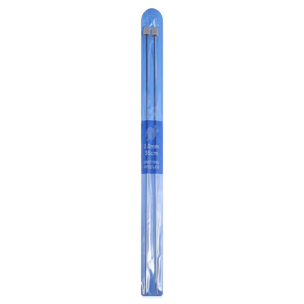 2Pcs/Set Stainless Steel Straight Knitting Needles DIY Sweater Weave Crochet Hooks Metal Crochet Knitting Tools Accessories