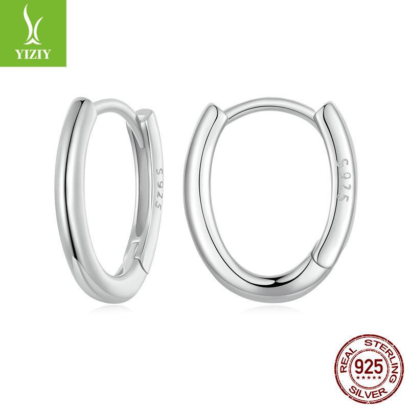 Metal Cold Wind 925 Silver Stud Earrings French Basic Niche Light Luxury Temperament Earrings Women