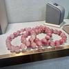 Cherry Blossom Rain Rose Pyroxene Bracelet Ice Species Floating Flower Natural Crystal Bracelet Women'S Round Bead Beaded Jewelry