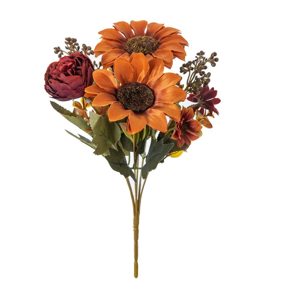 1/4PCS Artificial Flowers Silk Holding Sunflowers Festival Wreath Wedding Bouquets Home Room Arrangement Vases Window Sill Decor