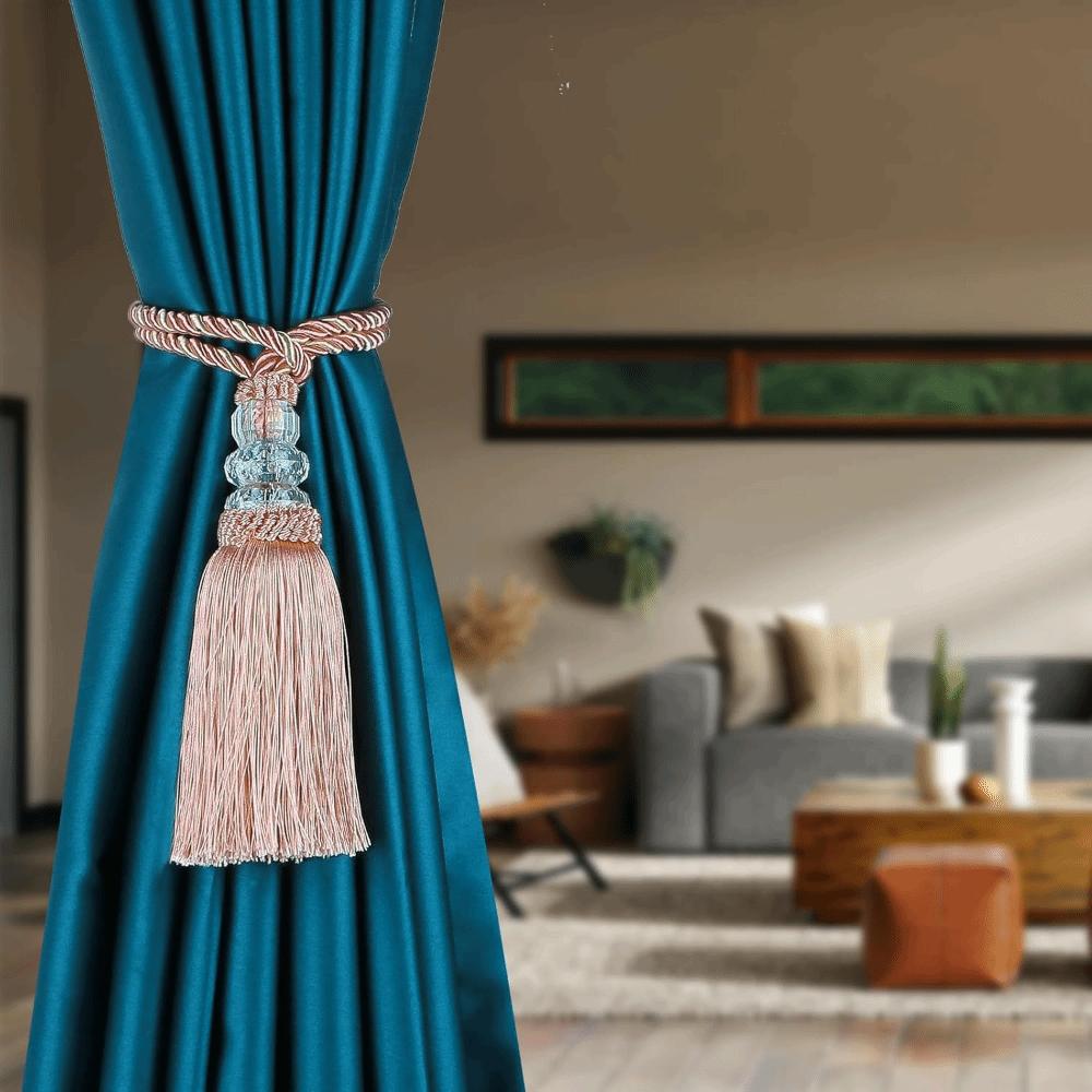 2 Pcs Vintage Curtain Tiebacks Elegant Handmade Curtain Holdbacks Tassel Design Modern Style Draperies Hooks Home Decor