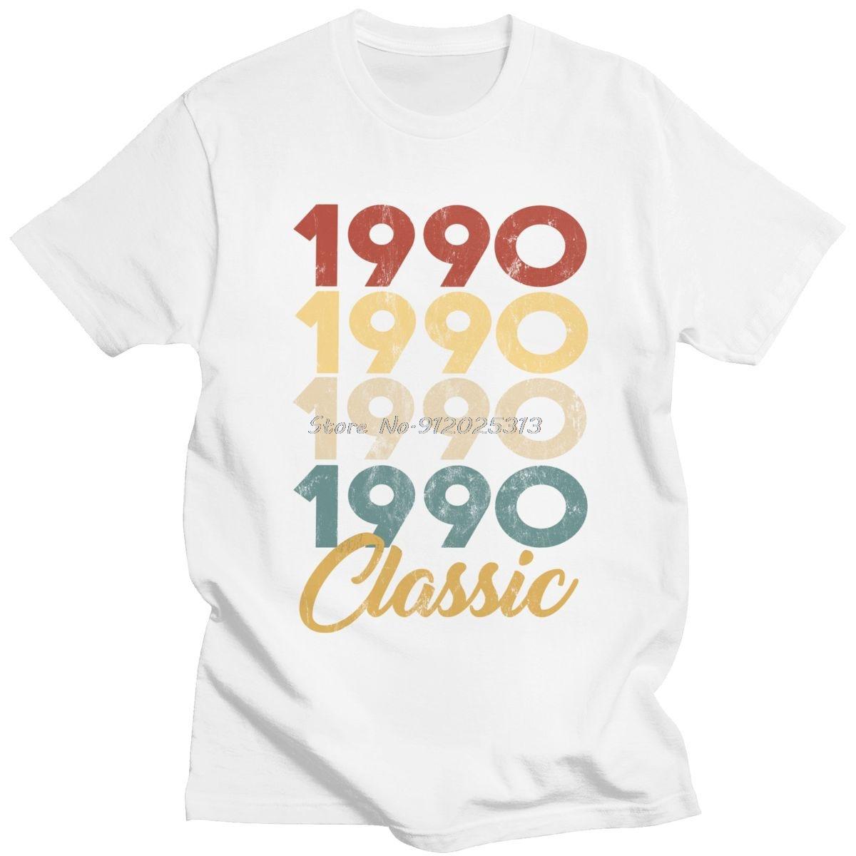 

Vintage 1990 Classic 30th Birthday T Shirt For Men Short Sleeve 30 Years Old 90s Tshirt Oneck Cotton Tee Tops Clothing S