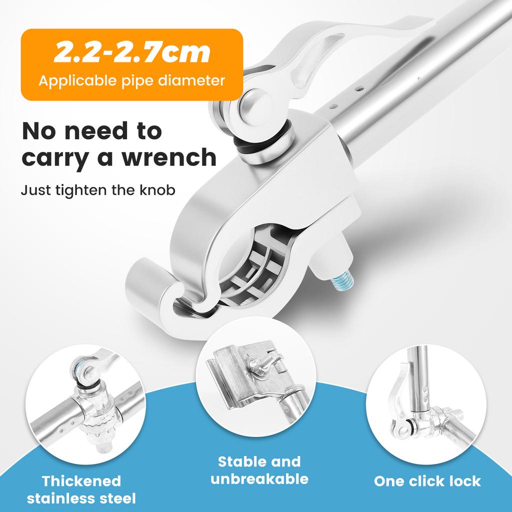 Kinderwagen Schirmhalterung Halter Verstellbarer Kinderwagen Schirmhalterung Edelstahl Klemme Ständer 2/3-Fach Sonnenschirm Befestigungsklemme