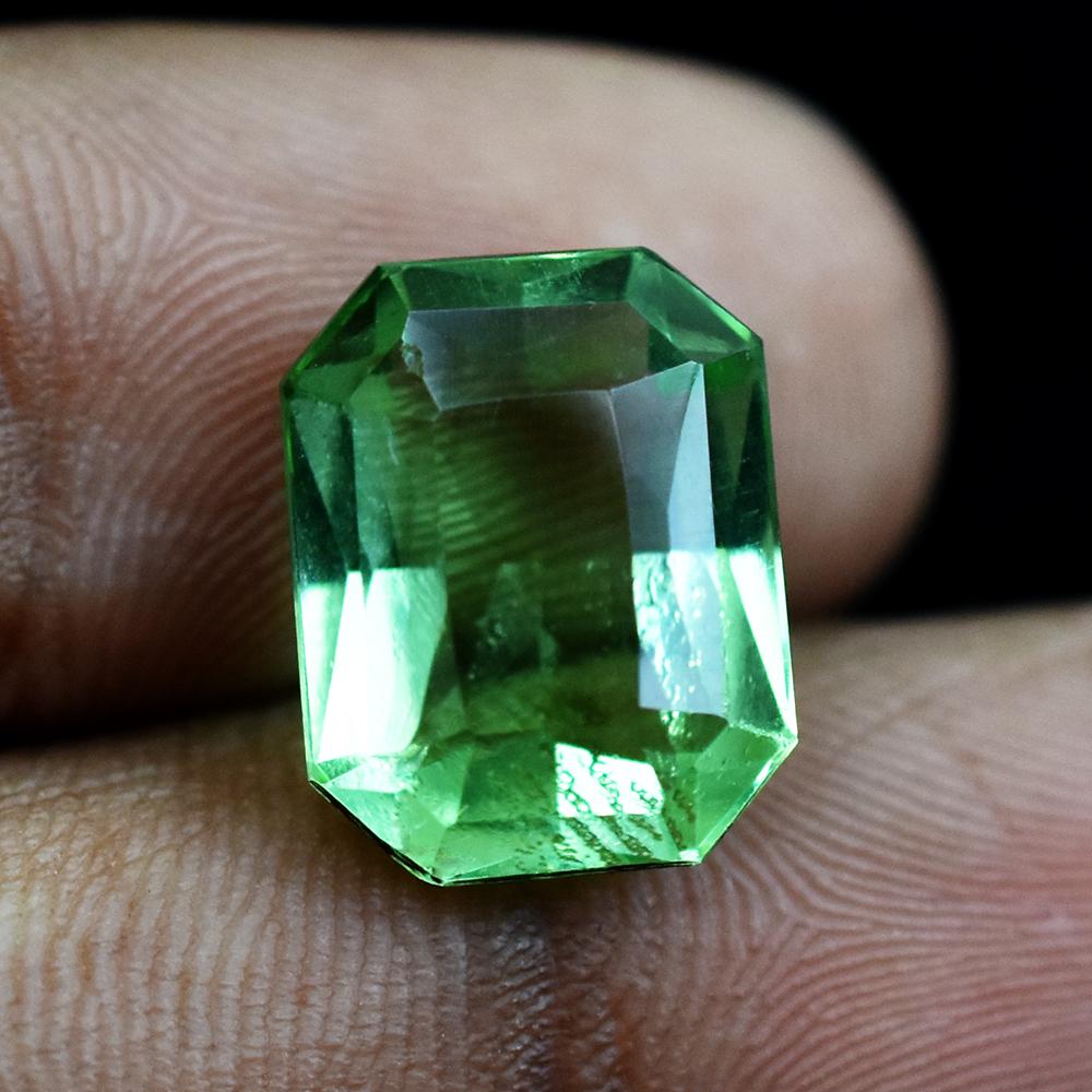 Pendant Size 6.70 Ct Natural Bluish Green Emerald Cut Certified Loose Gemstone