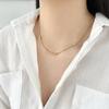 Korean 925 Sterling Silver Beaded Necklace for Women - Simple, Irregular Design Clavicle Chain