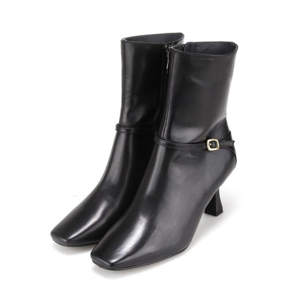 Barbara Leather Square Toe 7cm Ankle Boots Bbi835bk 250mm