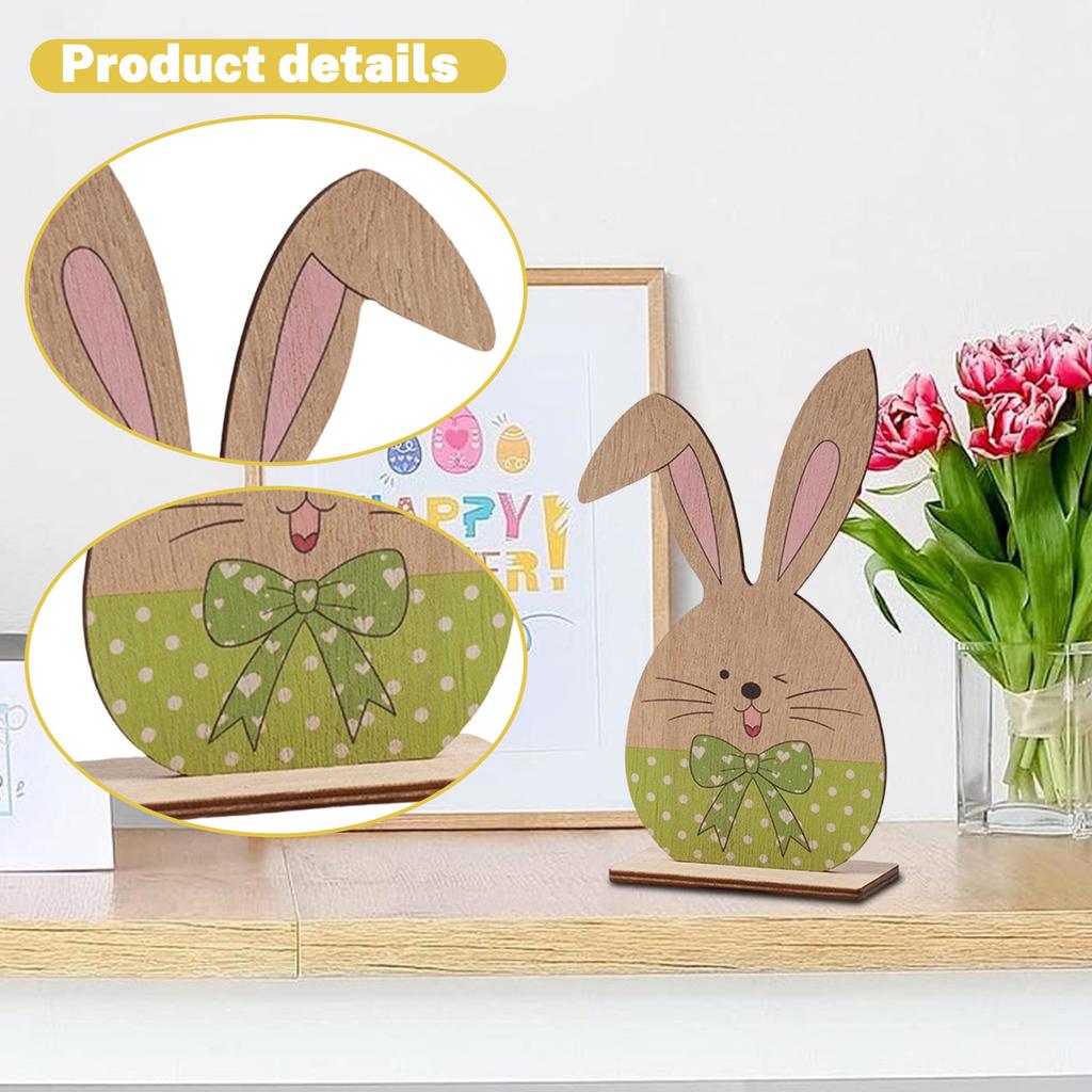 Easter Bunny 3D Figurine Painted Desktop Decoration