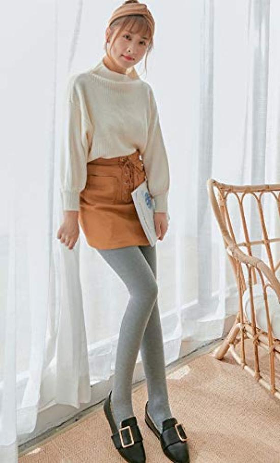Schlankmachende Leggings High 1800D [MeetFelice] Fleecegefüttert für Damen, Strumpfhose, Strumpfhose, Herbst/Winter Unterwäsche, Unifarben, Warm, Unterwäsche, Schwarz, Stretch,