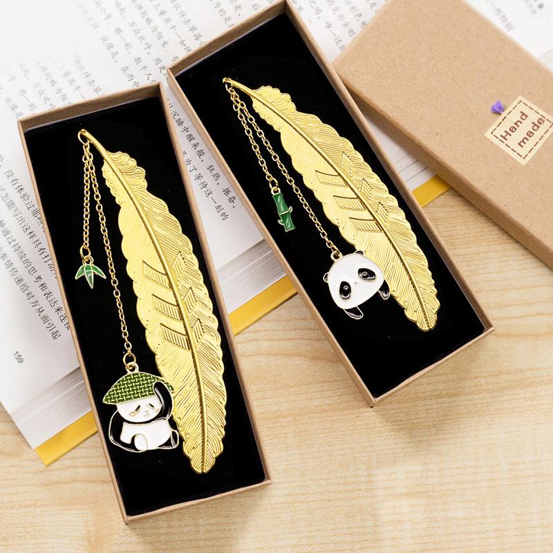 Elegant Metal Panda Bookmark Gift Box - Chinese Style for Teacher's Day, Graduation & Birthdays