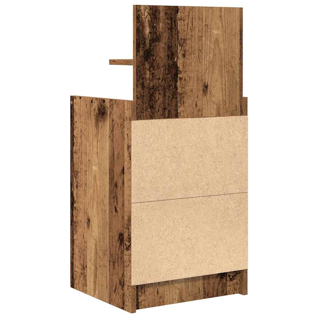 Nightstand with 2 Drawers Rustic Wood Look 38 x 34 x 80 cm