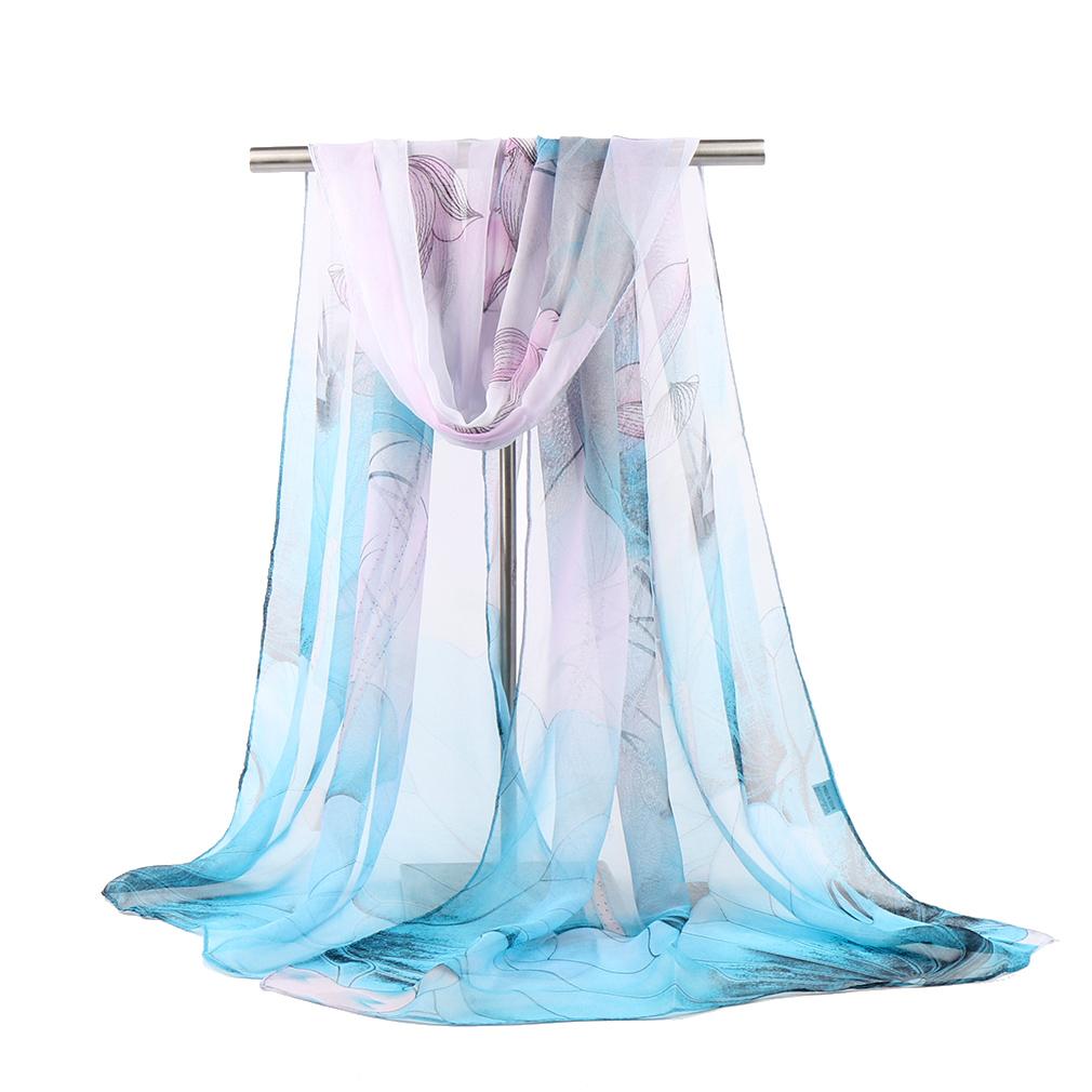 New Fashion Floral Printing Beach Silk Scarf Shawls Female Long Wraps Beach Spring  Summer Sunscreen Hijab For Women 160*50Cm