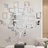 Acrylic Mirror Wall Stickers Family Photo Frame DIY Tree PVC Wallpaper Self-adhesive Wall Decal Mural Art Home Decor