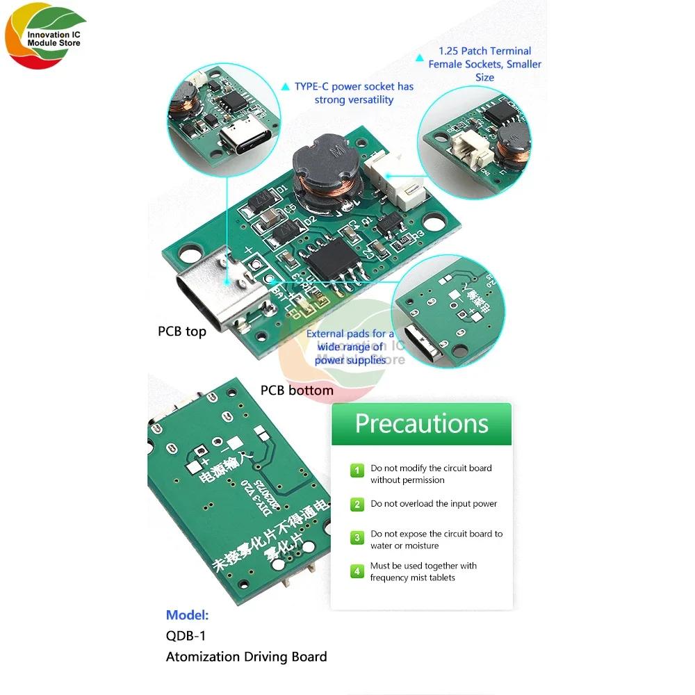 DC5V USB Mini Humidifier Mist Driver Circuit Board Fogger Atomization Film Atomizer Sheet Diy Kits Type-C/Micro USB