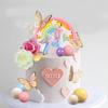 48 PCS Unicorn Cake Topper Unicorn Rainbow Cake Decorations with Butterflies Balls Happy Birthday Cake Decorations for Party