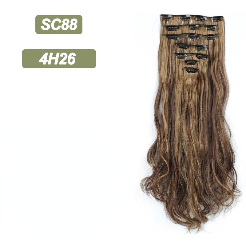 MISSQUEEN Long Wavy Ombre Hair Extensions 16 Hairpins Clipped In The Hair Extensions To Synthesize A Heat Resistant Thick Wig