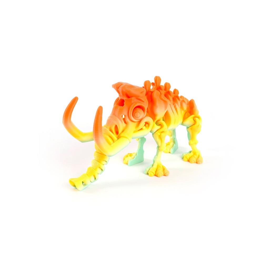 10 Colors 3D Printed Mammoth Model PLA Plastic Animal Simulation Model Children's Toy