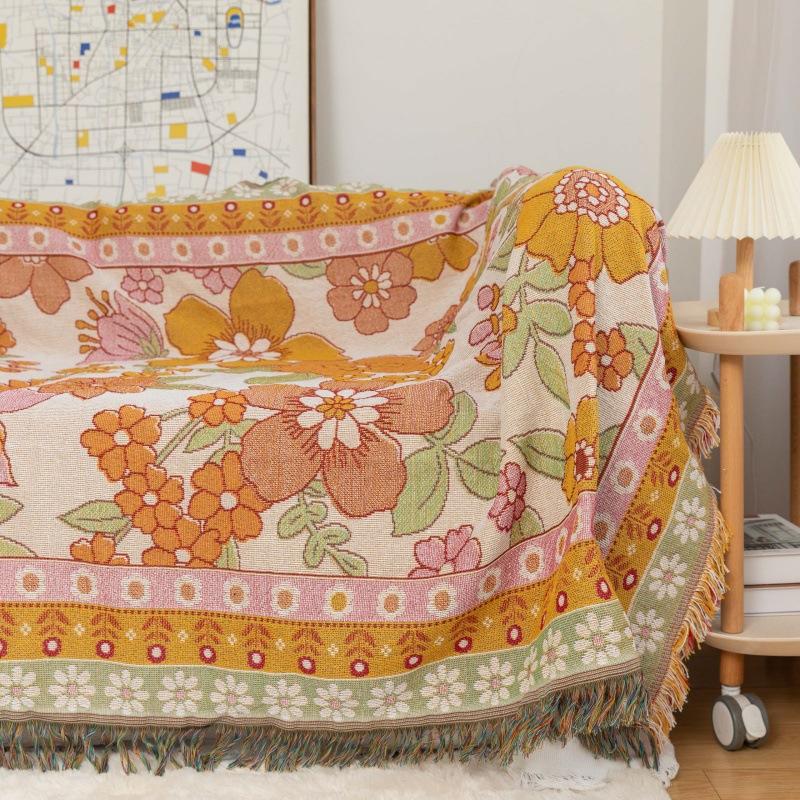Korean Throw Blanket Sofa Sunflower Kawaii Sofa Cover For Bed Living Room Tapestry Carpet Sofa Blanket Knitting Cover Bedspread