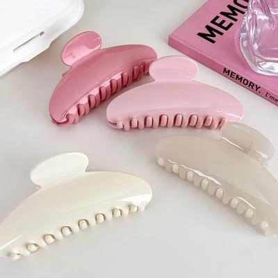 Französische Einfarbigkeit Temperament Halbkreis Große Haarklammer Frauen Elegant Haarspange Haifischklemme Dame Haarspange Haaraccessoires