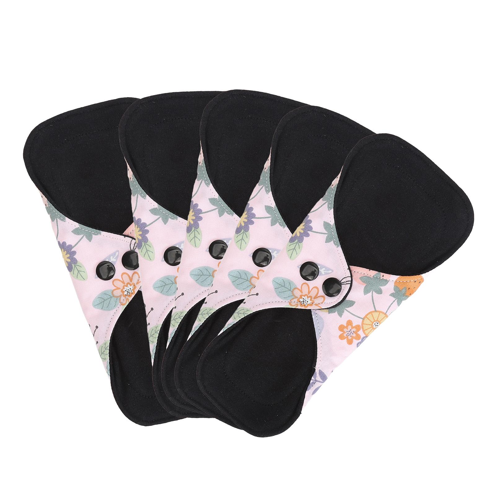 

5 шт. Стираемая женская прокладка Многослойная Водонепроницаемая Супер Плюс Впитываемость Многоразовая Гигиеническая прокладка для Путешествий L