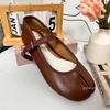 Mode IPPEUM Ballerina Flats Zehenschuhe für Damen Mary Jane Kleiderpumps Übergröße 44 Leder Ballerina Schuhe