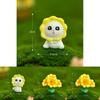Adorable Resin Sunflower Cat Miniature Charming Cartoon Garden Decor Animal Figurine