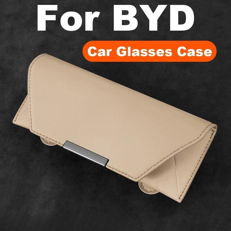 Автомобильный футляр для очков для BYD E2 E3 Seal Dolphin Surf Atto 1 Dolphin Mini Chazor BYD Frigate 07 BYD King 2024 2025 Автомобильная оправа для очков Universal-Off white