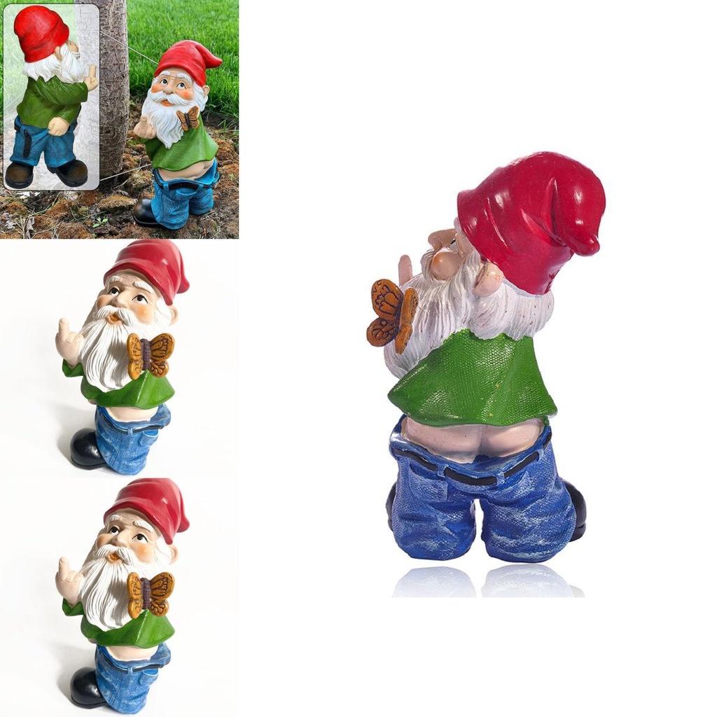 Lovely Garden Gnome Statue With Pants Down Fun And Quirky Addition To Your Outdoor Space