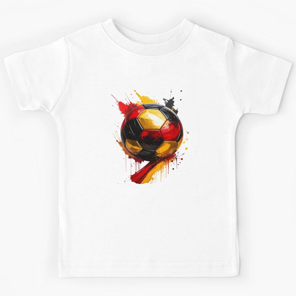 Football in black, red, and gold paint splatters, Germany Kids T-Shirt 160