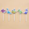 Cartoon Themed Birthday Cake Candles, Cute Sucking Cards, 5-piece Dinosaur-shaped Baking Decoration Candles
