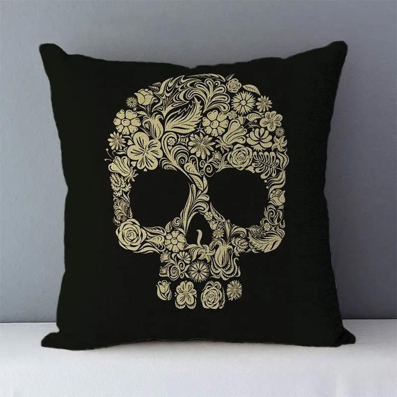 Post-modern Style Couch Cushion Cover Skull Printed Home Decorative Pillows Square Size  Seat Back Cushions Pillowcase