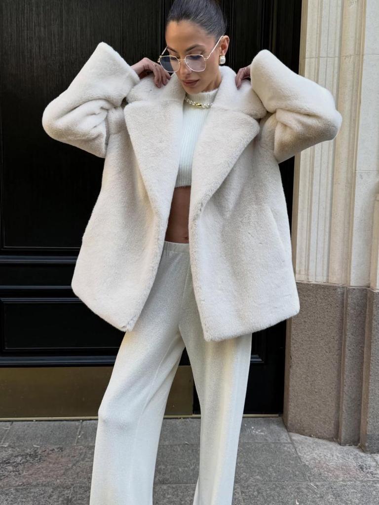 Women's Winter Faux Mink Fur Coat - Eco-friendly and Thick