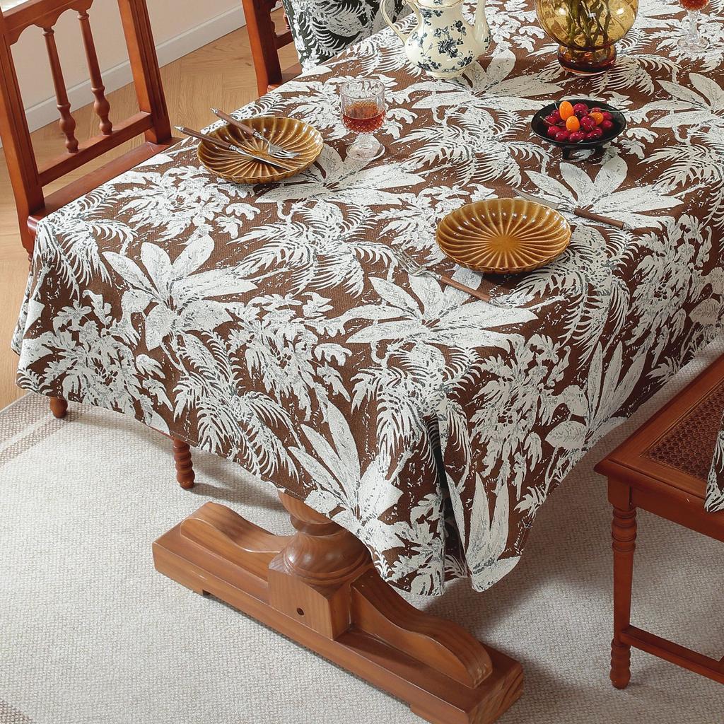 Dining Table Fabric Plant Flower Thickened Fabric Tablecloth Coffee Table Dust Hot-Selling Spot Manufacturer