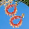 Bohemia Crystal Beaded Earrings Crystal Pendant Earrings  Summer Party Jewelry Accessories