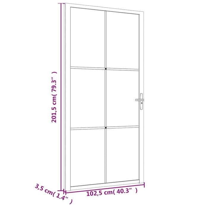 VidaXL Porte intérieure 102,5x201,5 cm Noir Verre ESG et aluminium 350567